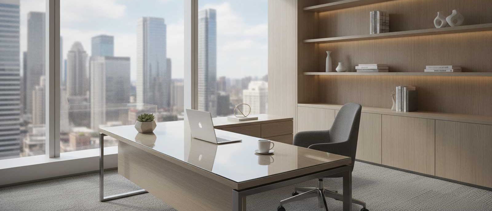 Sleek modern office workspace