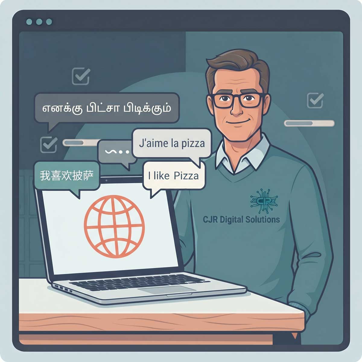 Illustration representing budget-friendly website translation.