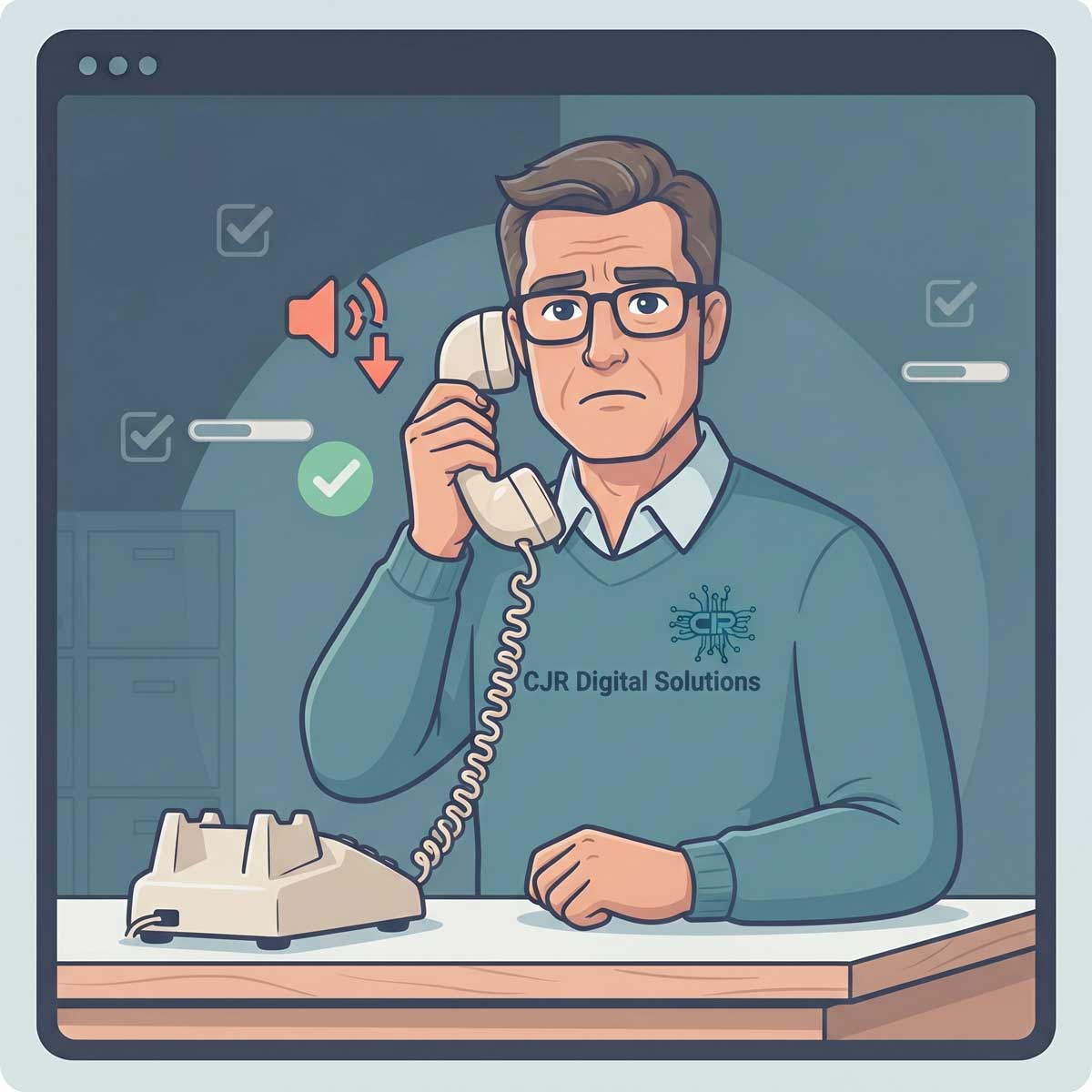Illustration representing VoIP call quality diagnosis.